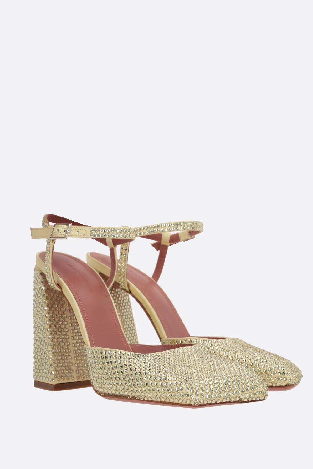 AMINA MUADDI slingback Charlotte in raso con cristalli Vendita Calda