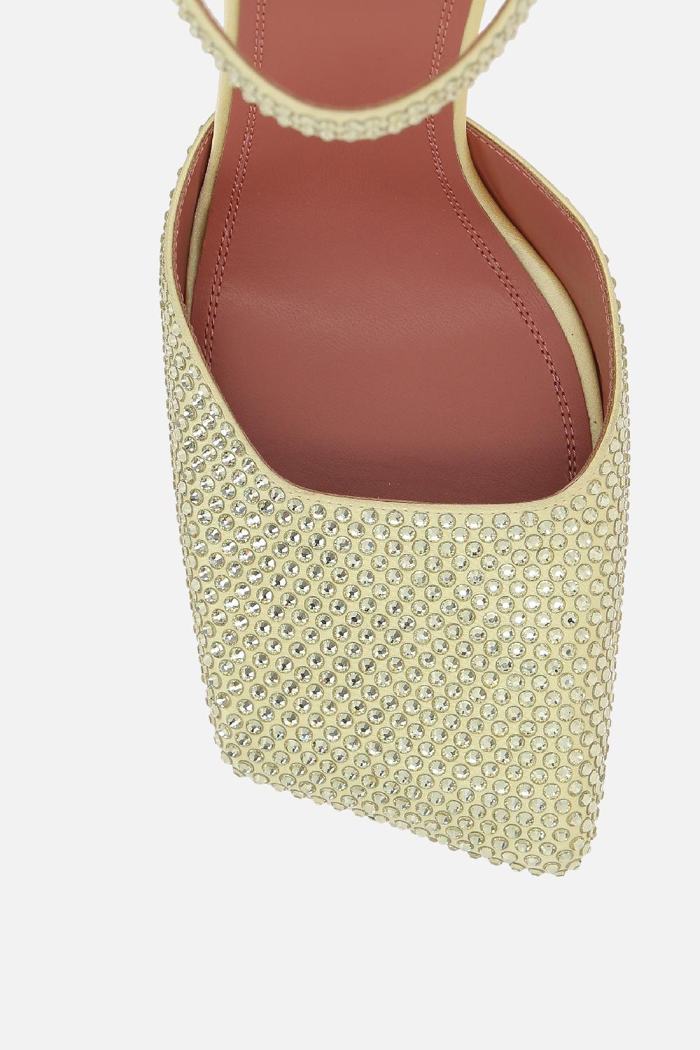 AMINA MUADDI slingback Charlotte in raso con cristalli Vendita Calda