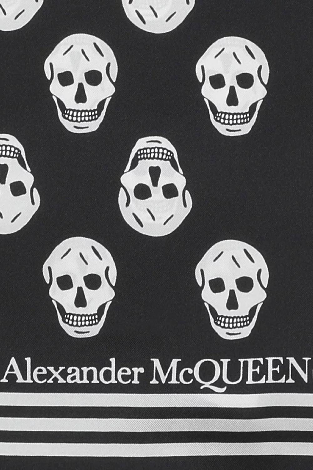 ALEXANDER McQUEEN foulard Biker Skull in seta Moda