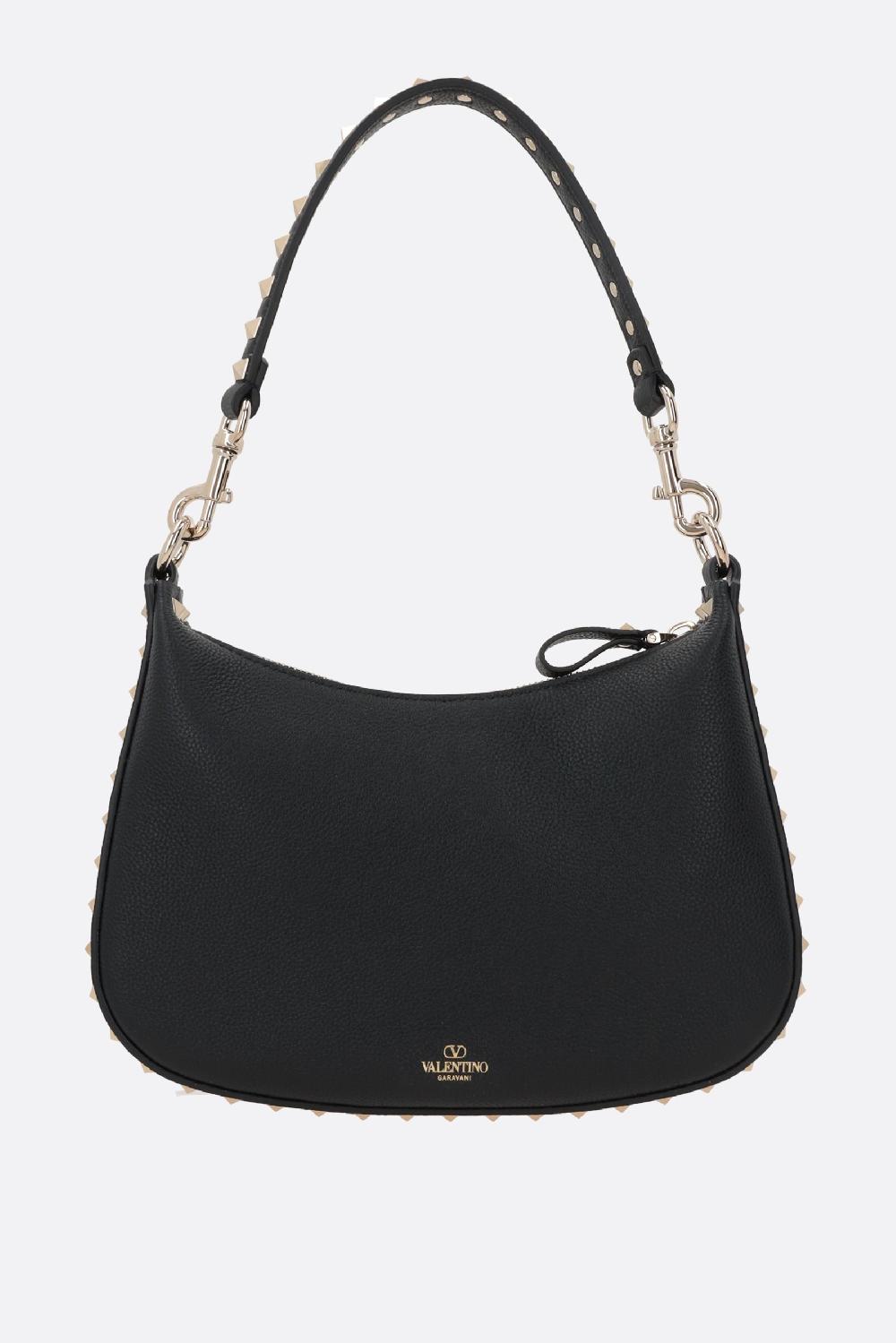 VALENTINO GARAVANI borsa hobo Rockstud small in pelle martellata Italia