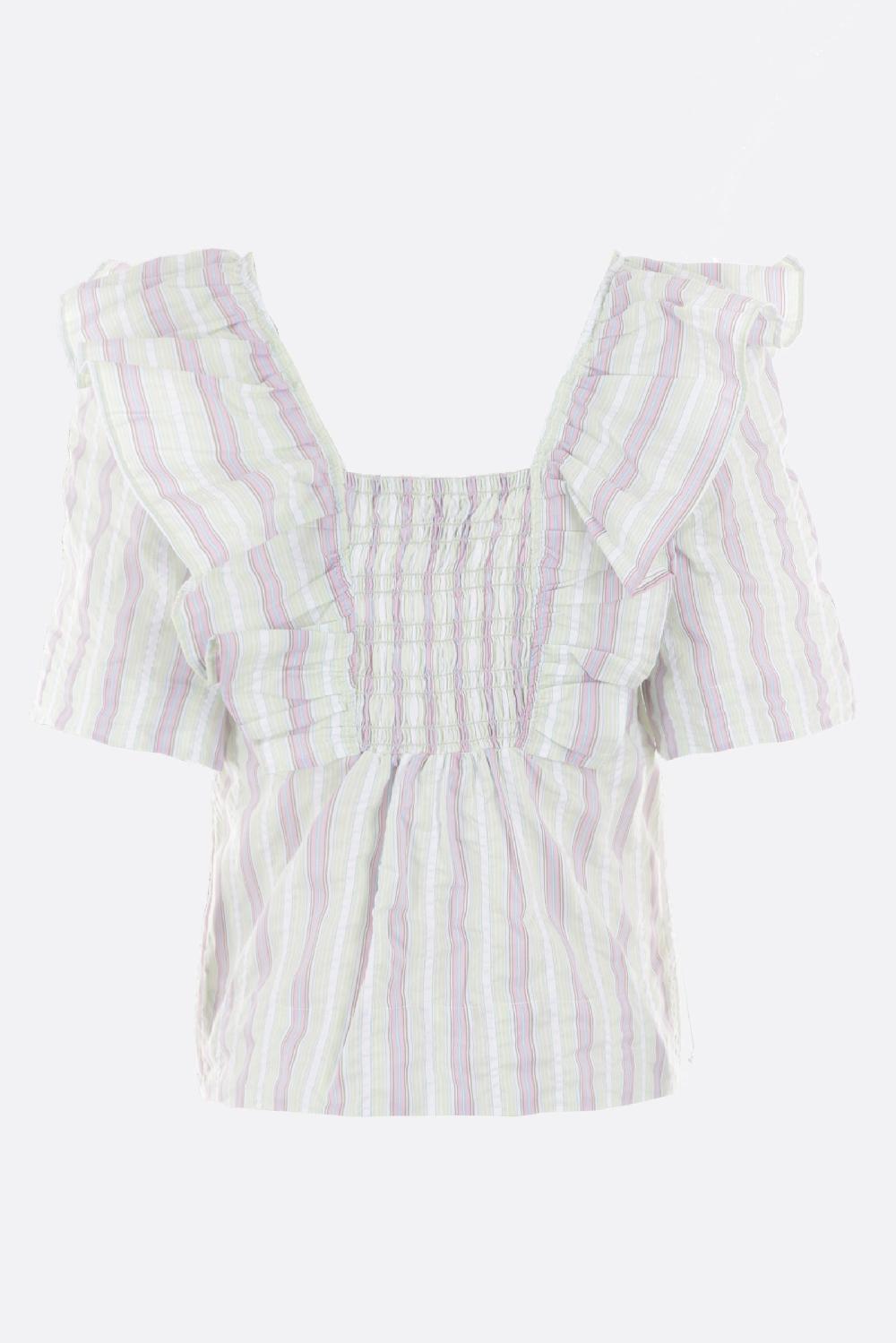 GANNI top in cotone seersucker Spedizione Gratuita