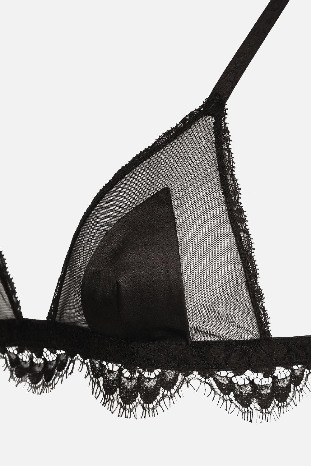 DOLCE & GABBANA reggiseno a triangolo in raso e tulle Consegna Veloce
