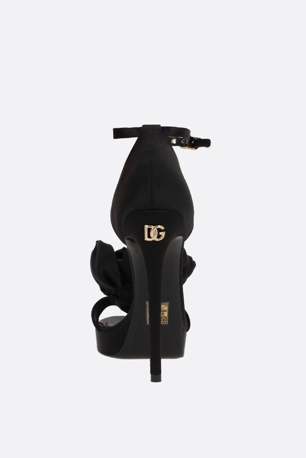 DOLCE & GABBANA sandalo platform in raso con fiore Outlet