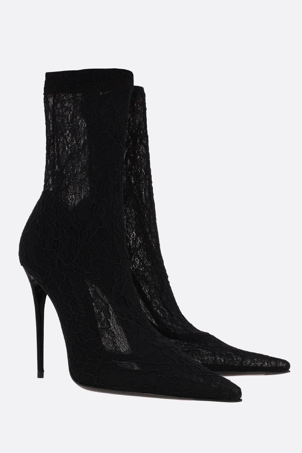 DOLCE & GABBANA stivaletto in pizzo stretch In Vendita