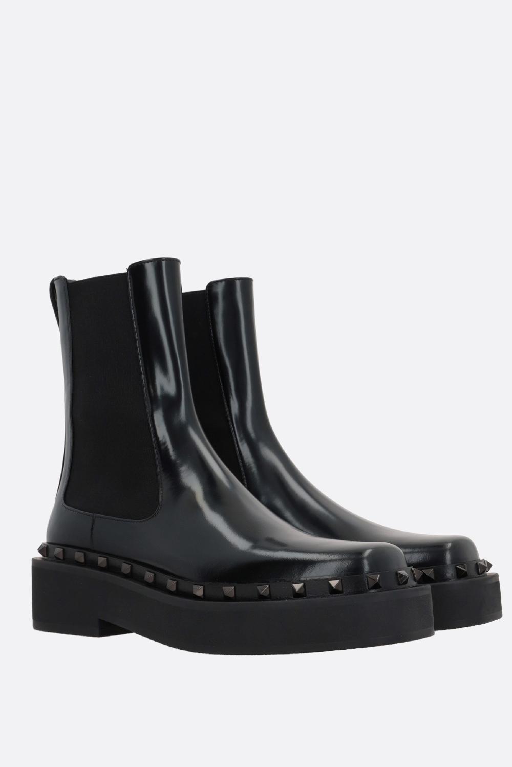 VALENTINO GARAVANI stivaletto My-Way Rockstud in pelle liscia Vendita Calda