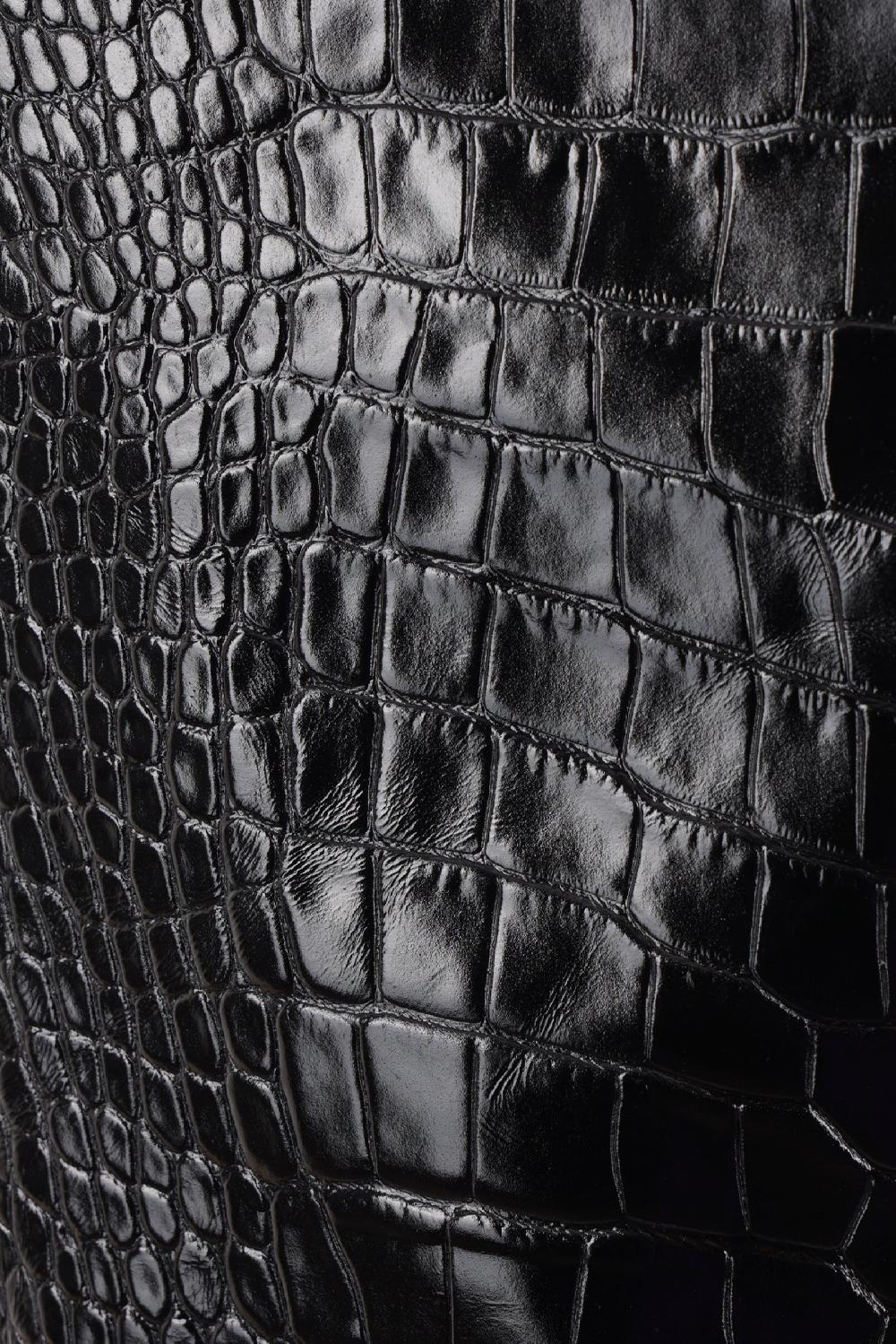 VERSACE minigonna in pelle lucida effetto coccodrillo Saldi Di Fabbrica
