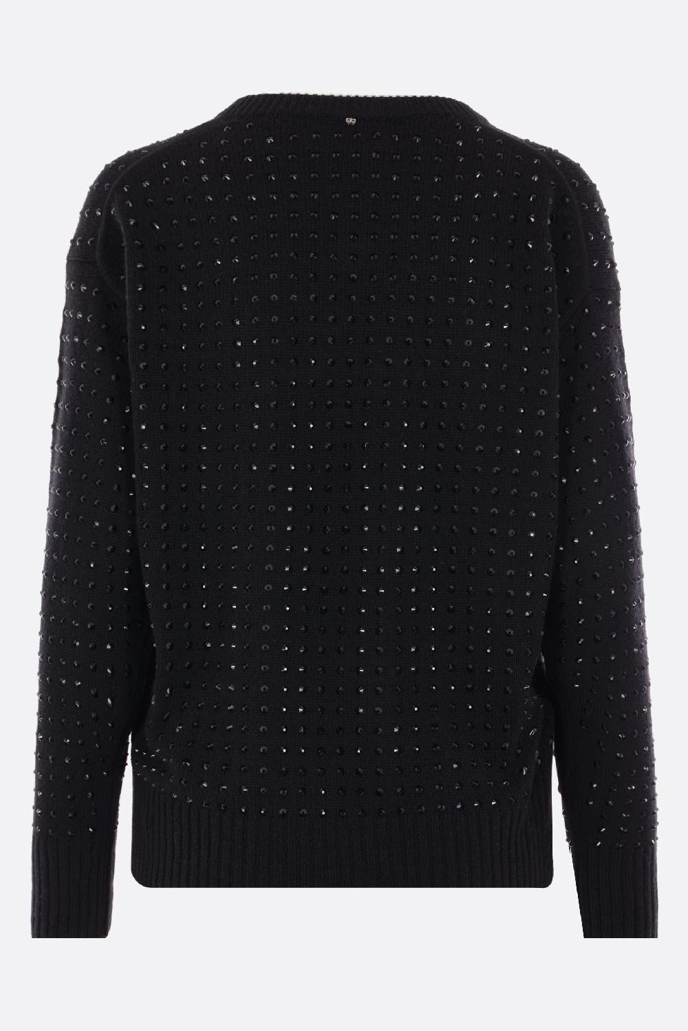 SPORTMAX pullover Uta in misto lana con strass Nuova
