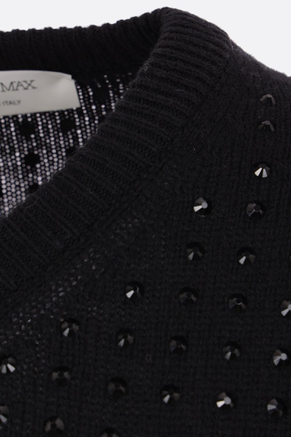 SPORTMAX pullover Uta in misto lana con strass Nuova