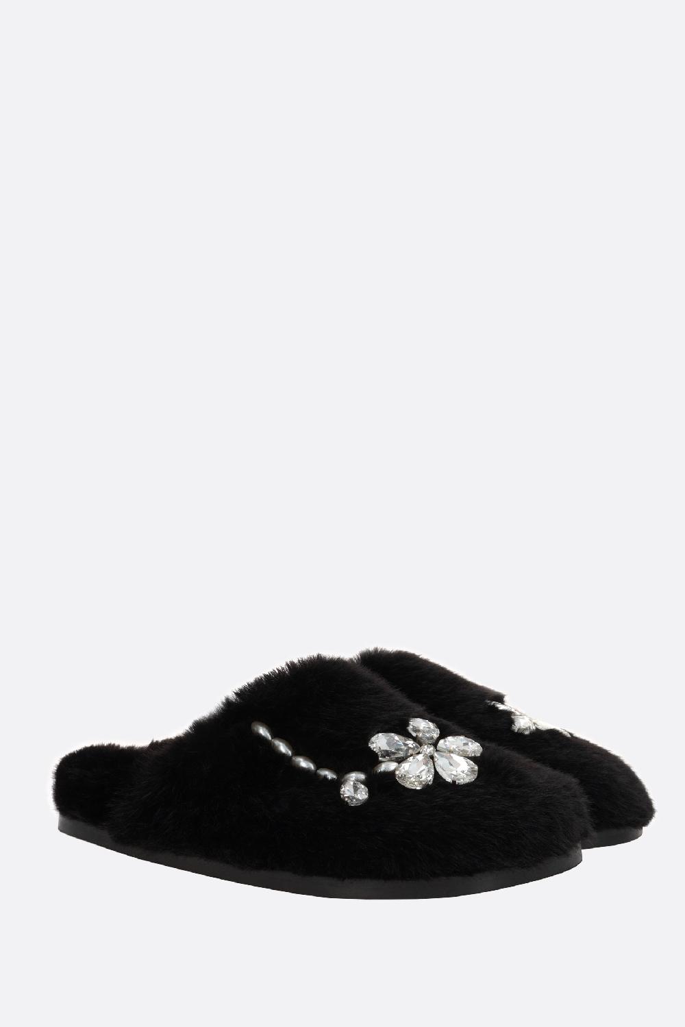 SIMONE ROCHA mule flat in eco pelliccia Qualità