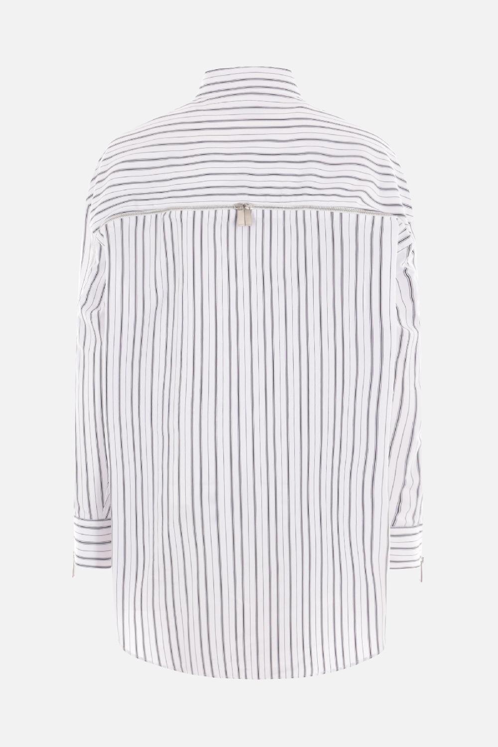 OFF WHITE camicia oversize in popeline a righe con zip Qualità Garantita