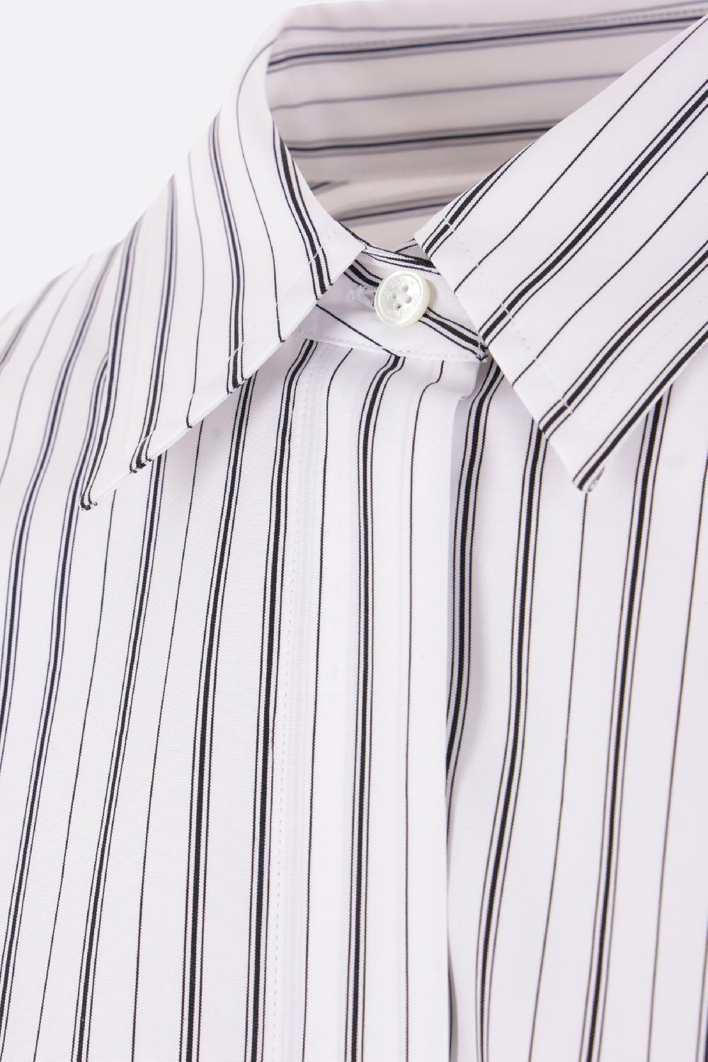OFF WHITE camicia oversize in popeline a righe con zip Qualità Garantita