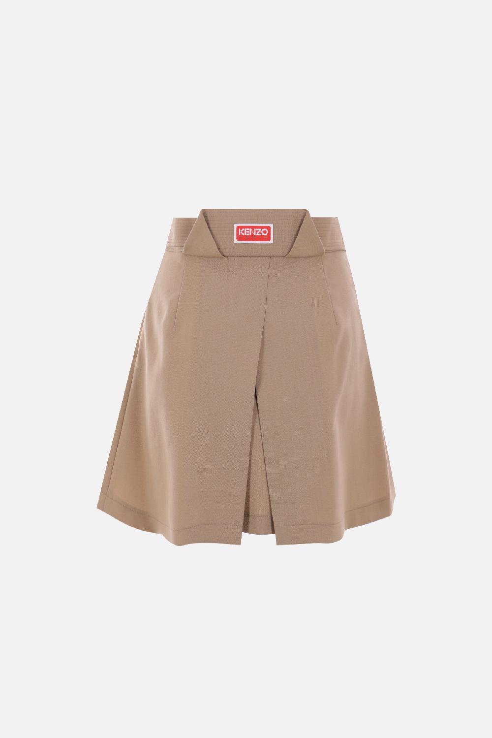 KENZO minigonna plissé in lana Fino Al -60%