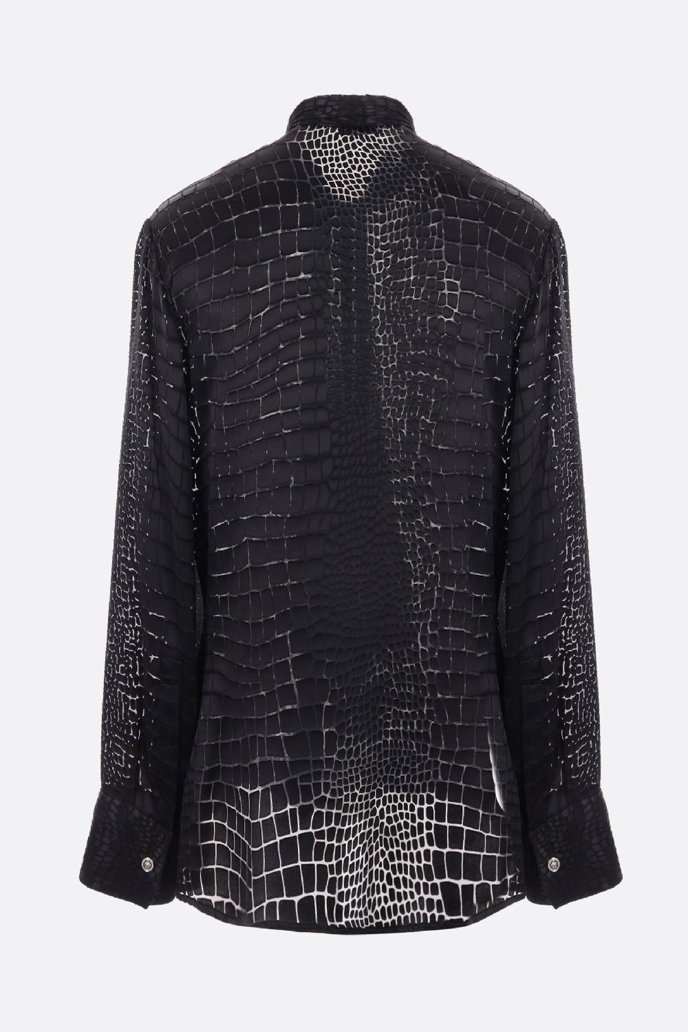 VERSACE camicia in misto seta devoré Coccodrillo Affare Del Giorno