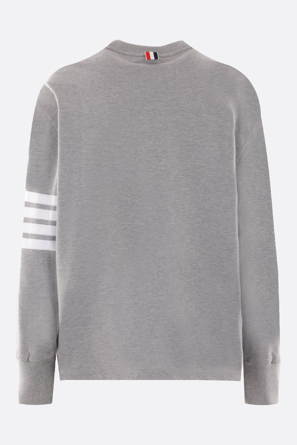 THOM BROWNE t-shirt a maniche lunghe in cotone con dettaglio 4-bar Soddisfazione Garantita