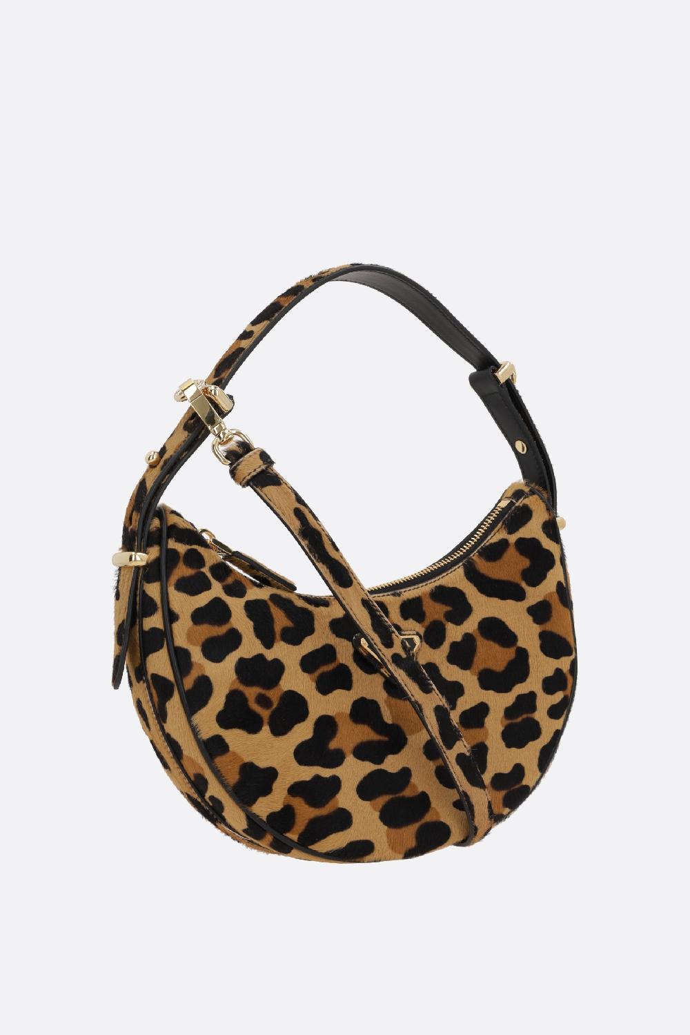 PRADA borsa a spalla Prada Arqué in cavallino stampa leopardo Consegna Veloce