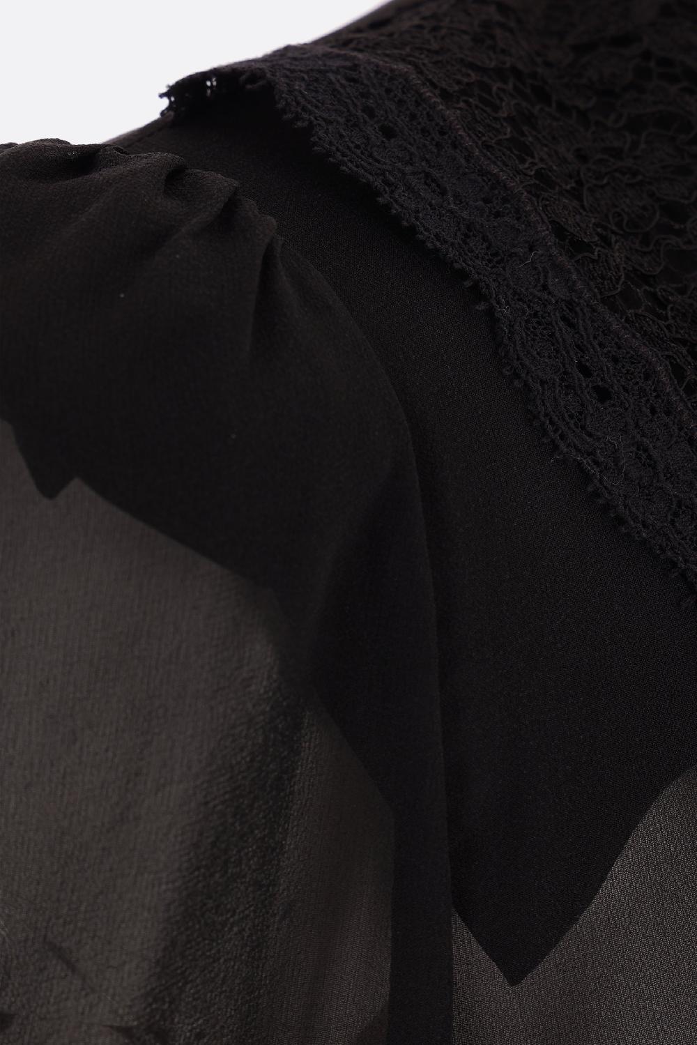 ALESSANDRA RICH abito lungo in georgette e pizzo Hotsell