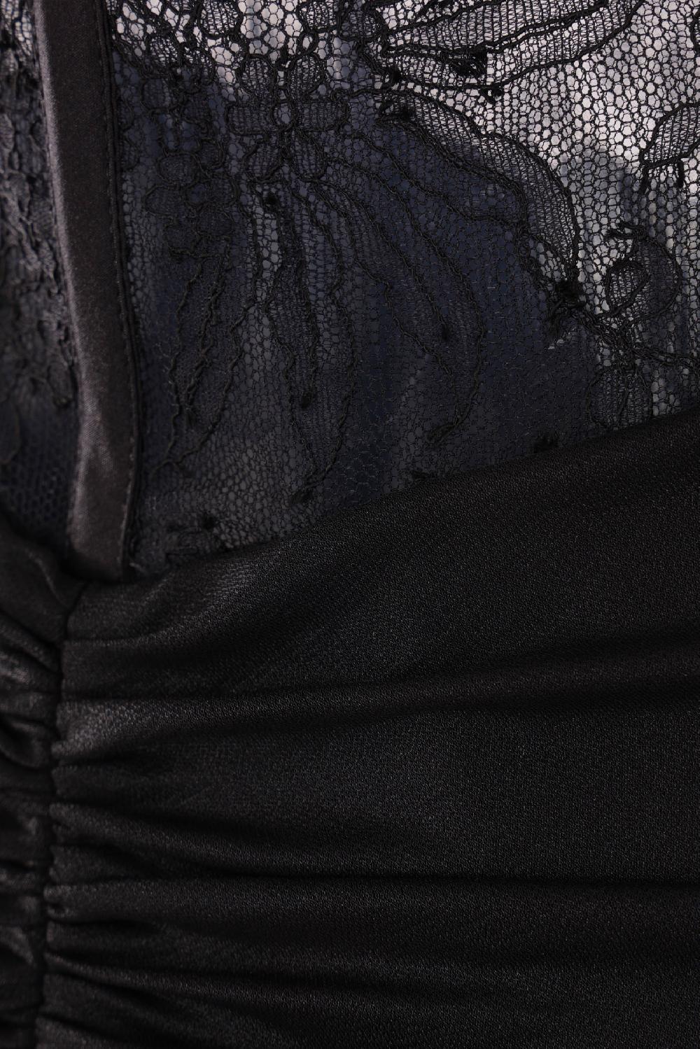 ALESSANDRA RICH abito lungo in jersey laminato e pizzo Vendita Calda