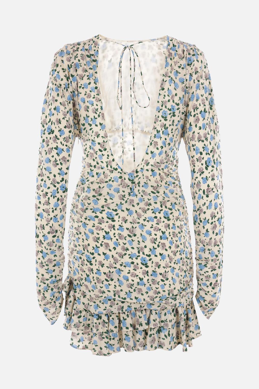 ALESSANDRA RICH miniabito in seta stampa floreale Saldi Di Fabbrica