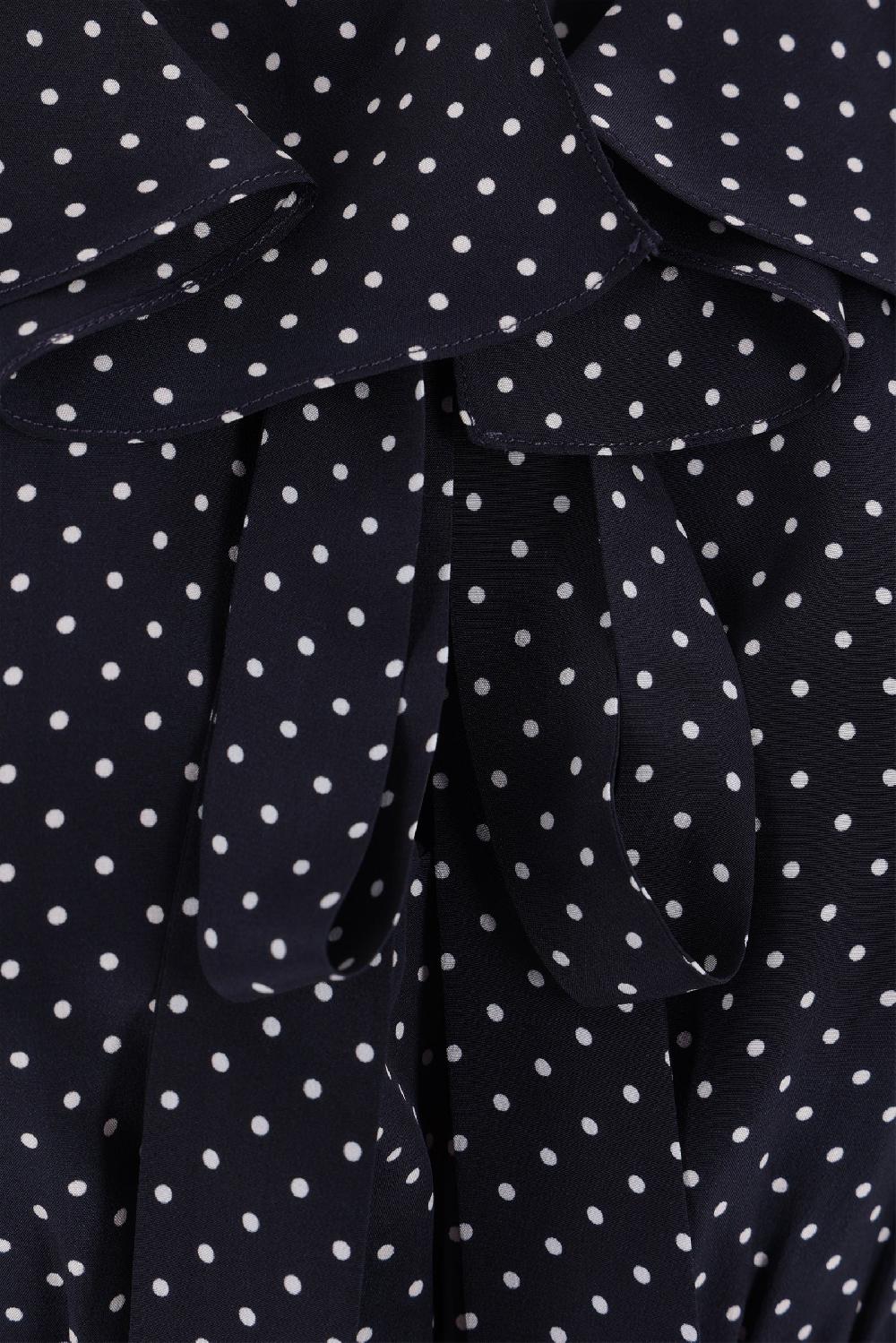 ALESSANDRA RICH miniabito off-the-shoulder in seta a pois Spedizione gratuita