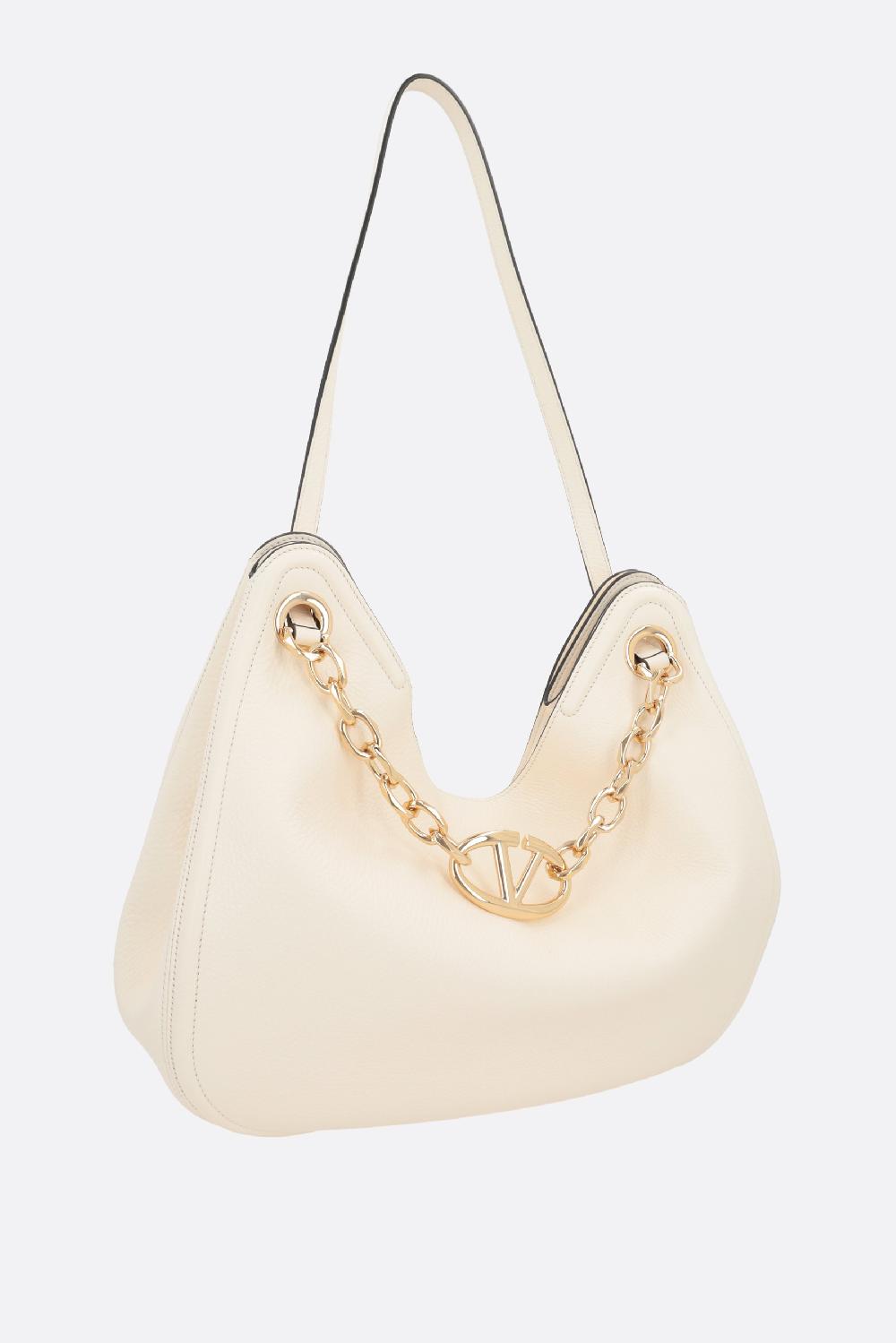 VALENTINO GARAVANI borsa hobo VLogo Gate in pelle martellata Moda