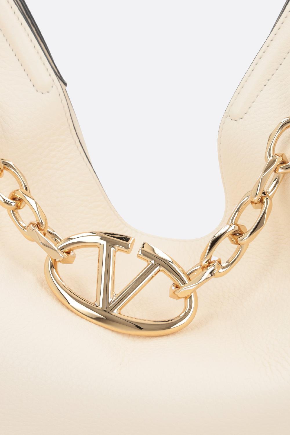 VALENTINO GARAVANI borsa hobo VLogo Gate in pelle martellata Moda