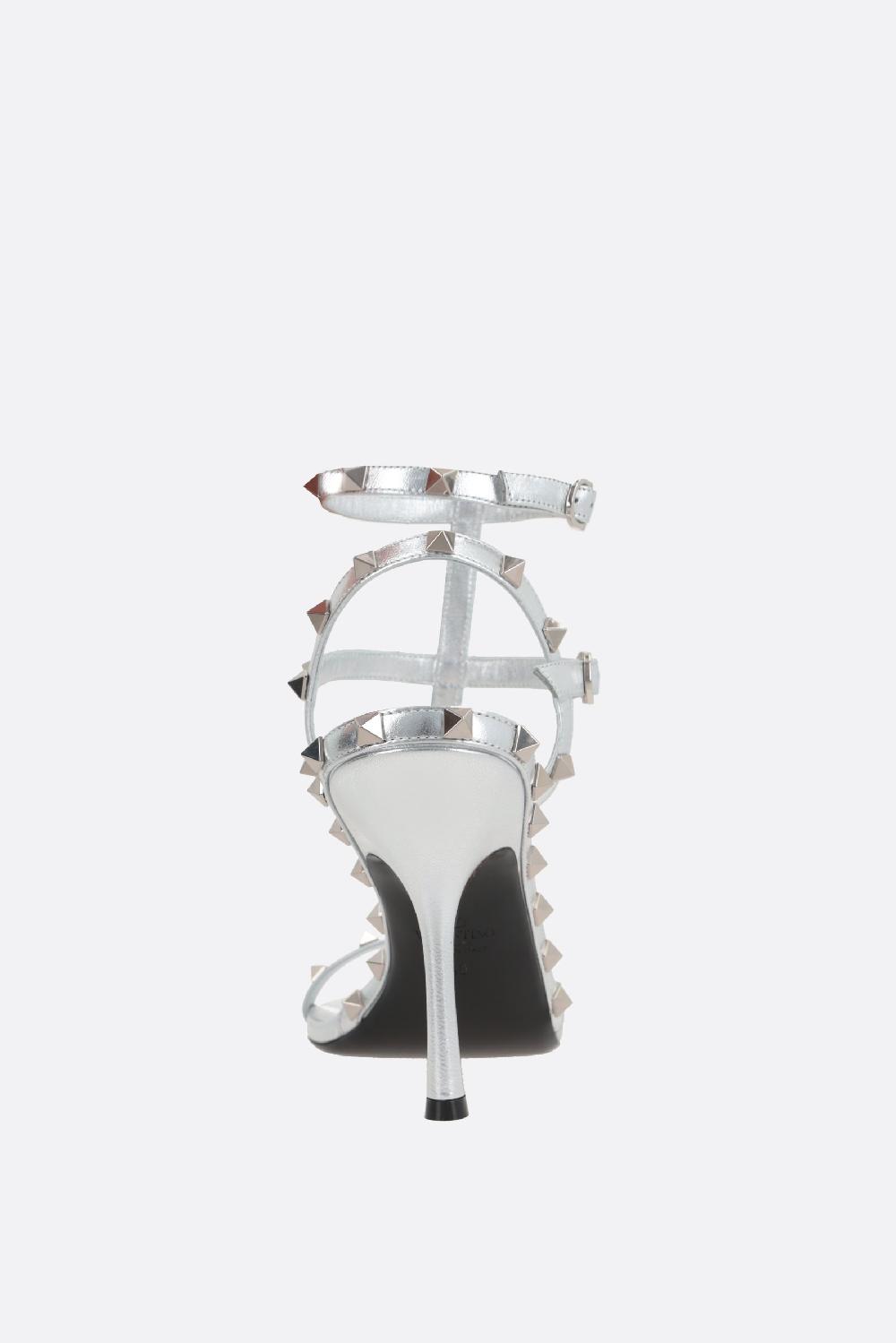 VALENTINO GARAVANI sandalo Rockstud in nappa laminata Italy