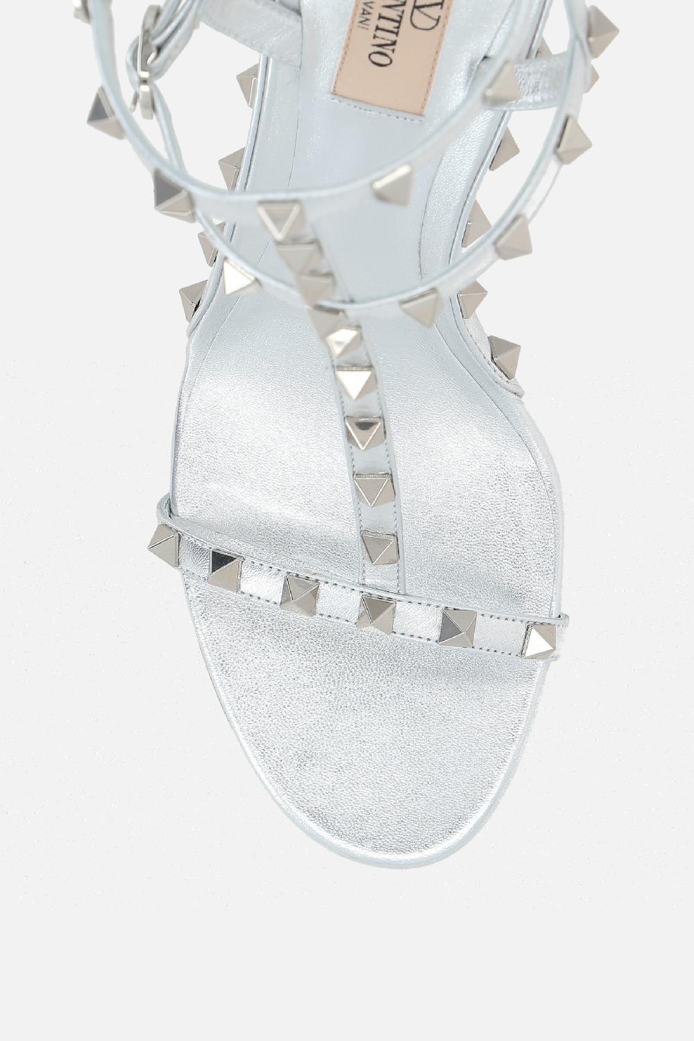 VALENTINO GARAVANI sandalo Rockstud in nappa laminata Italy