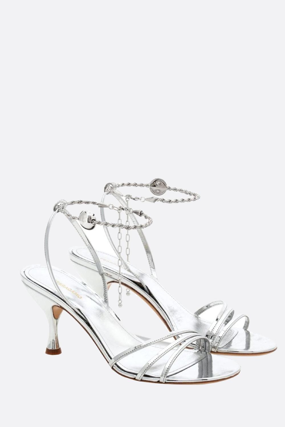 FERRAGAMO sandalo Denise in pelle laminata Italia