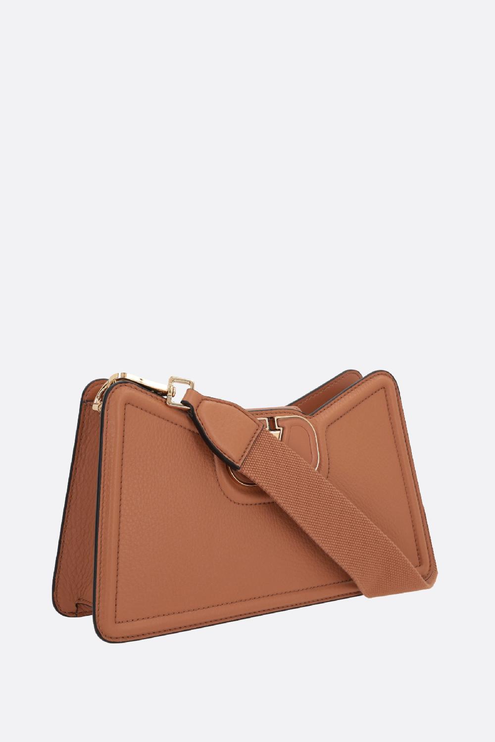 VALENTINO GARAVANI borsa a tracolla Vlogo Leather in pelle martellata Spedizione Gratuita