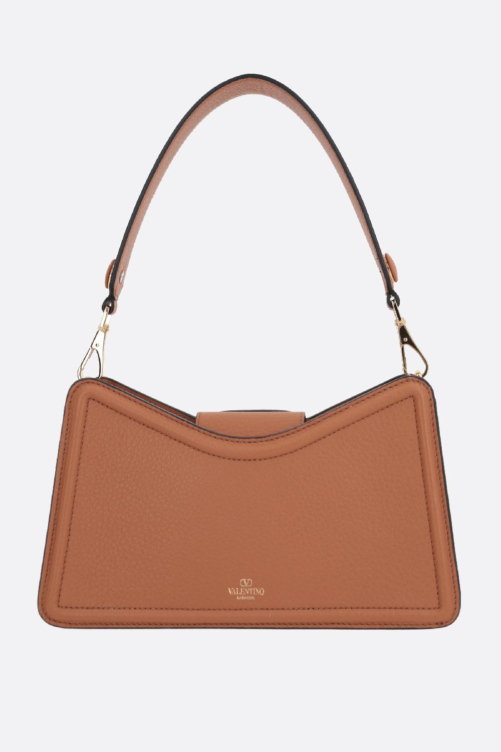 VALENTINO GARAVANI borsa a tracolla Vlogo Leather in pelle martellata Spedizione Gratuita