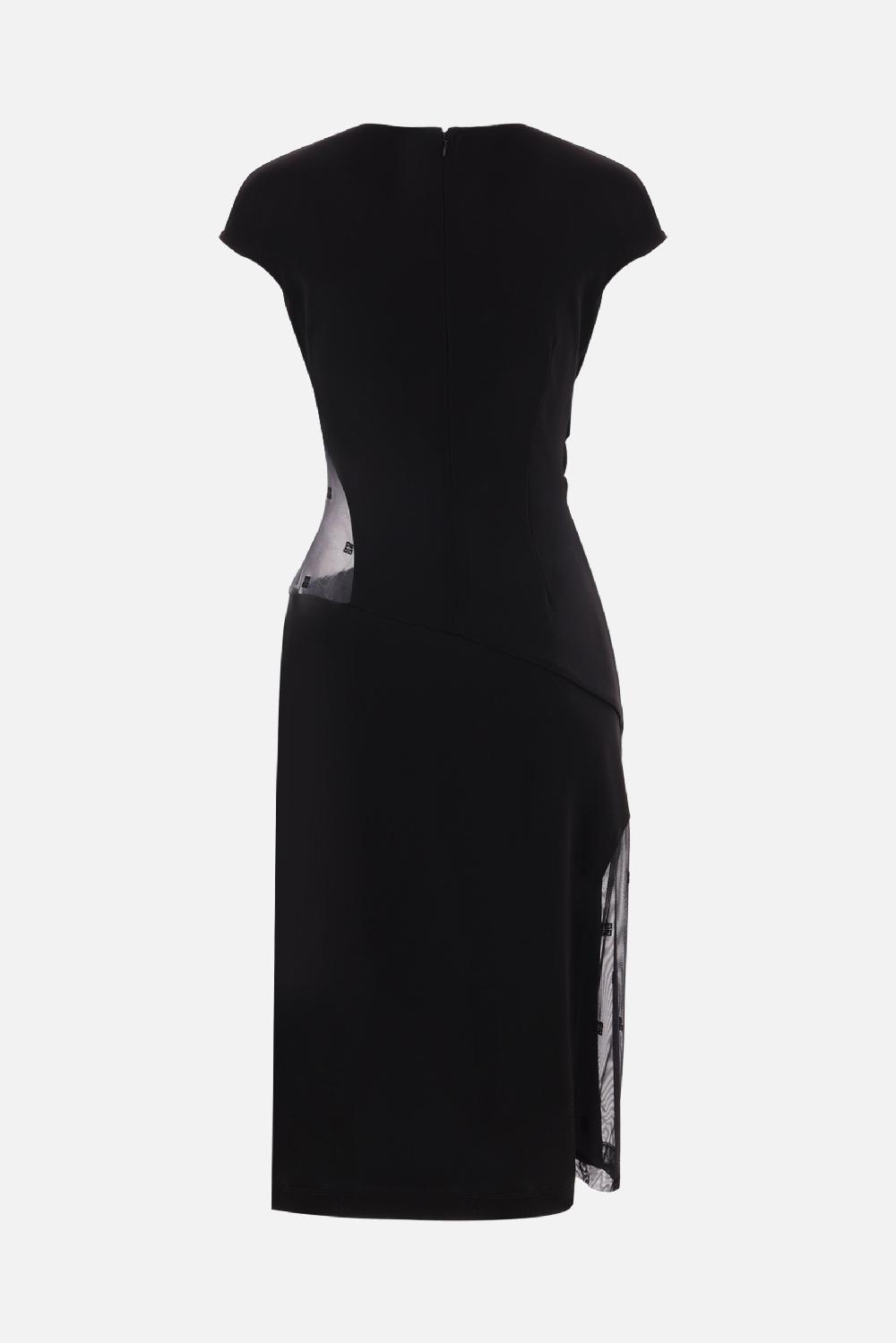 GIVENCHY abito in crepe e rete 4G floccato Fino Al -60%