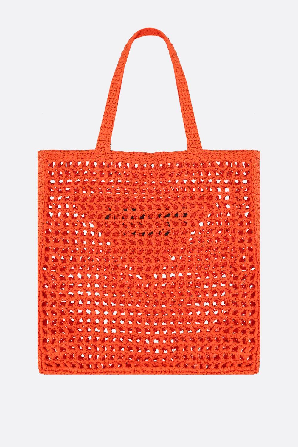 PRADA borsa shopping in rafia sintetica ricamo logo Novità