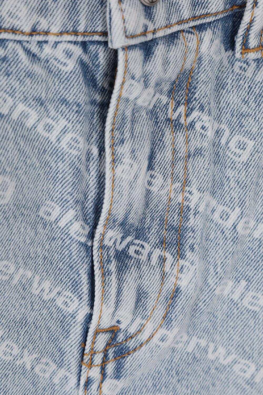 ALEXANDER WANG shorts in denim stampa logo Sconto