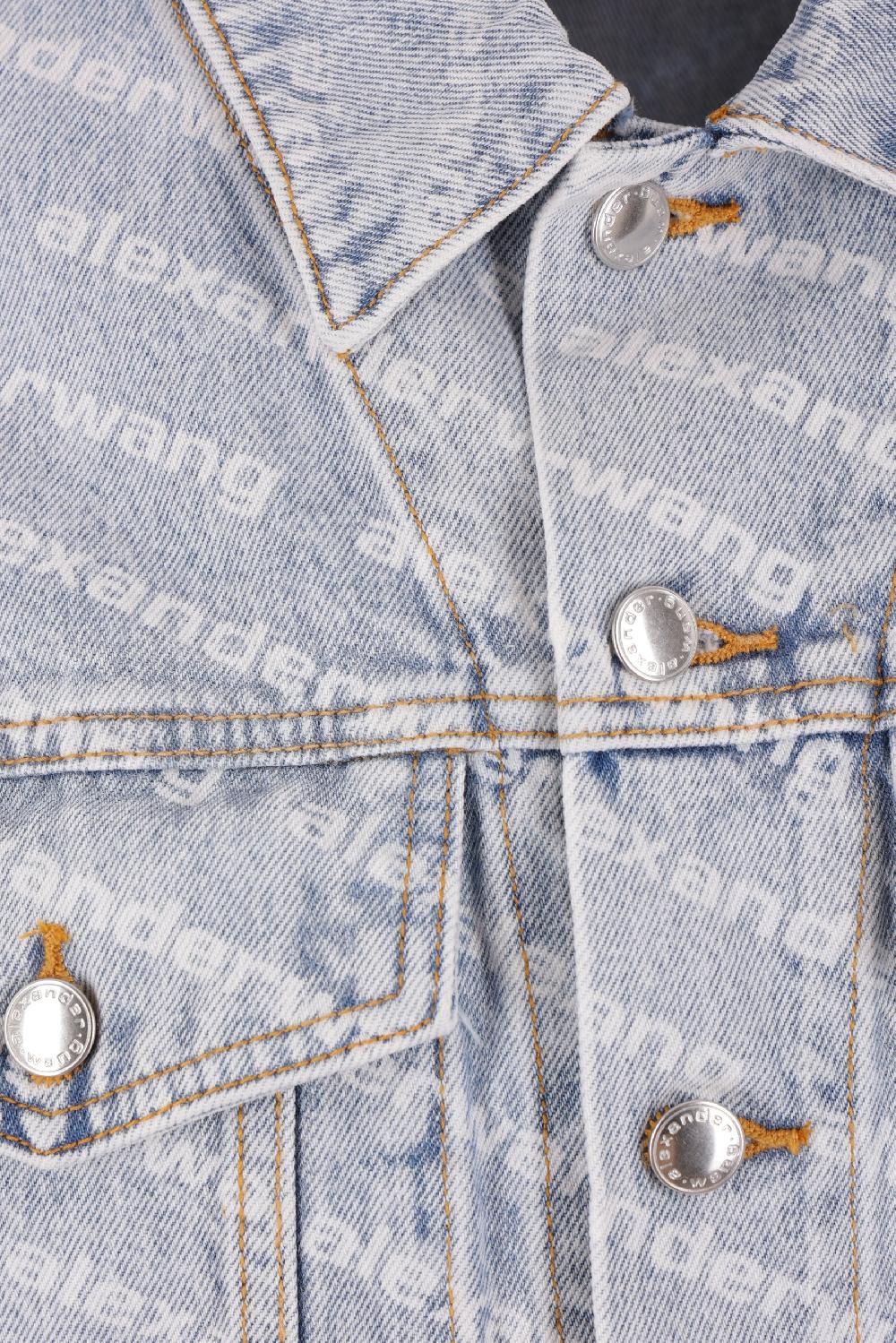 ALEXANDER WANG giubbotto in denim stampa logo Offerta