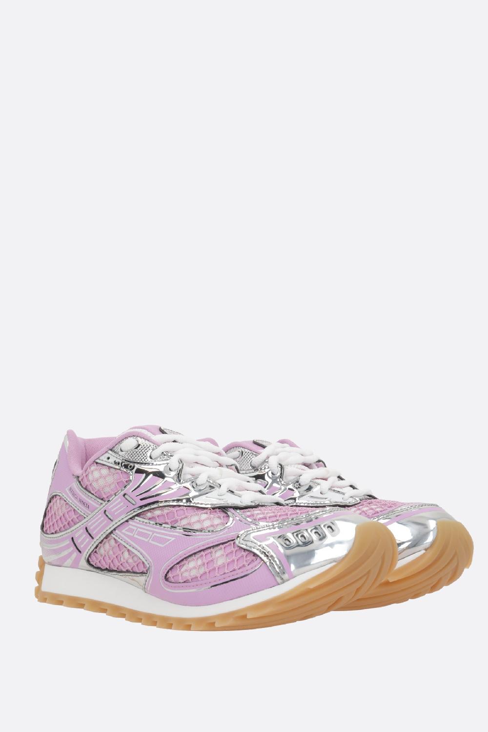 BOTTEGA VENETA sneaker Orbit in mesh e ecopelle laminata Economico