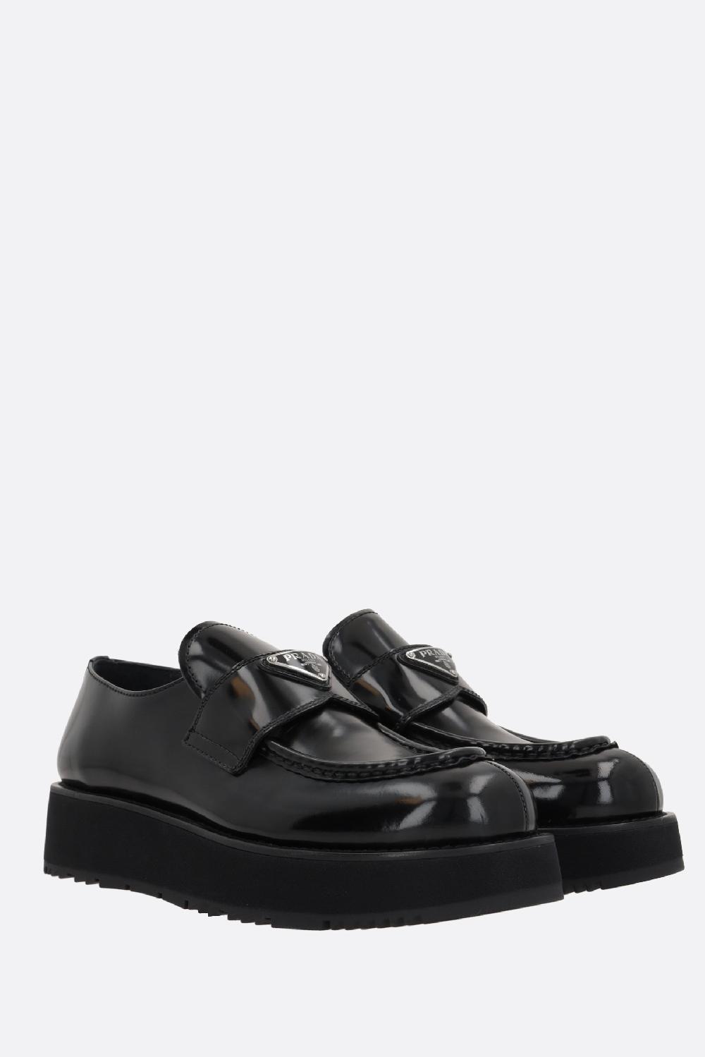 PRADA mocassino flatform in pelle spazzolata Latest stili