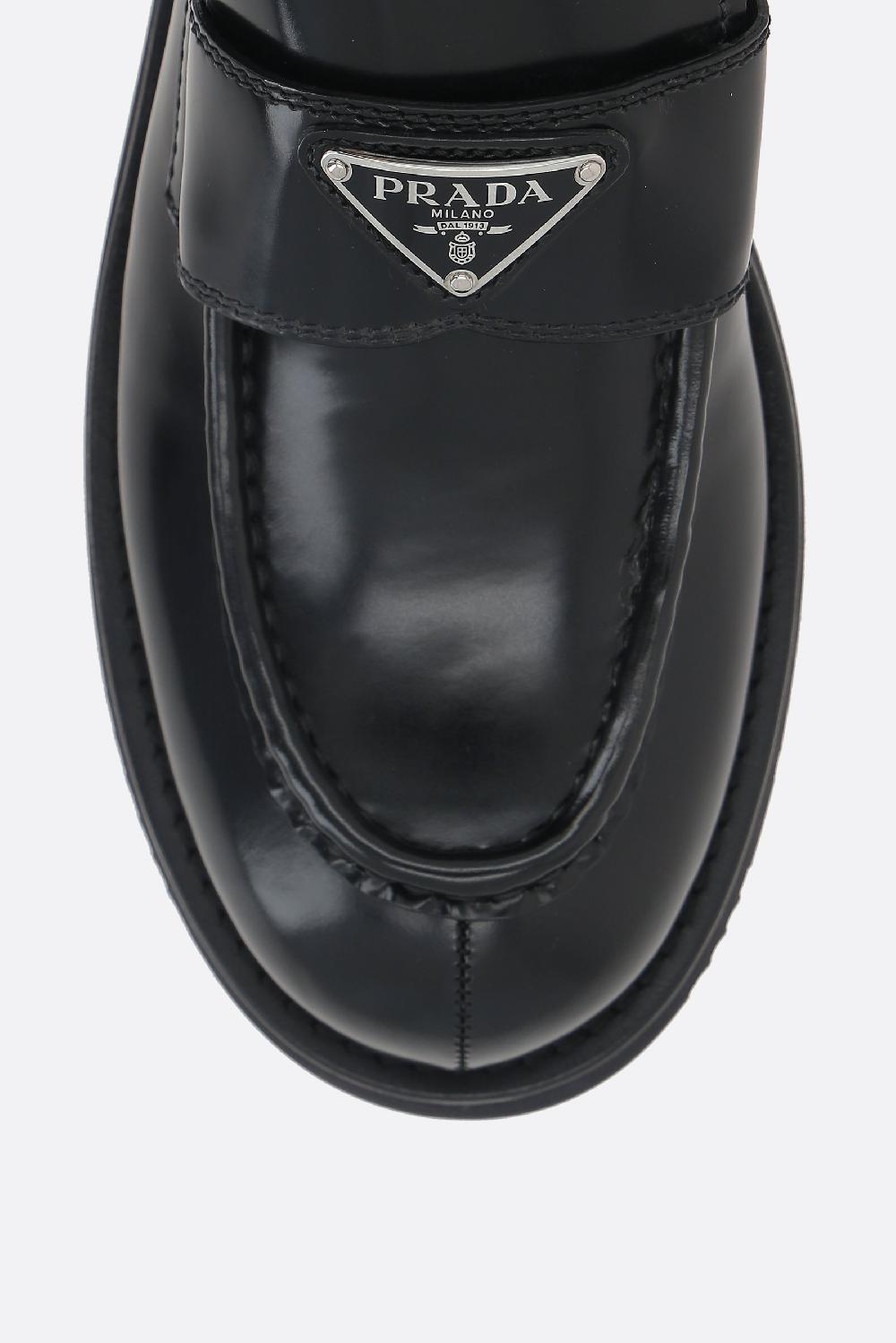 PRADA mocassino flatform in pelle spazzolata Latest stili