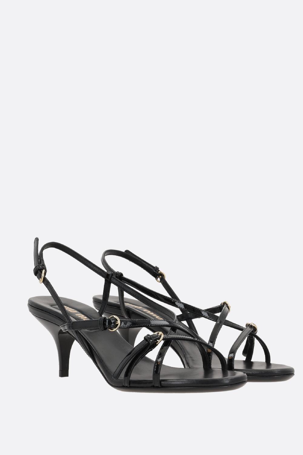 MIU MIU sandalo in vernice con fibbie Sostegno trimestrale