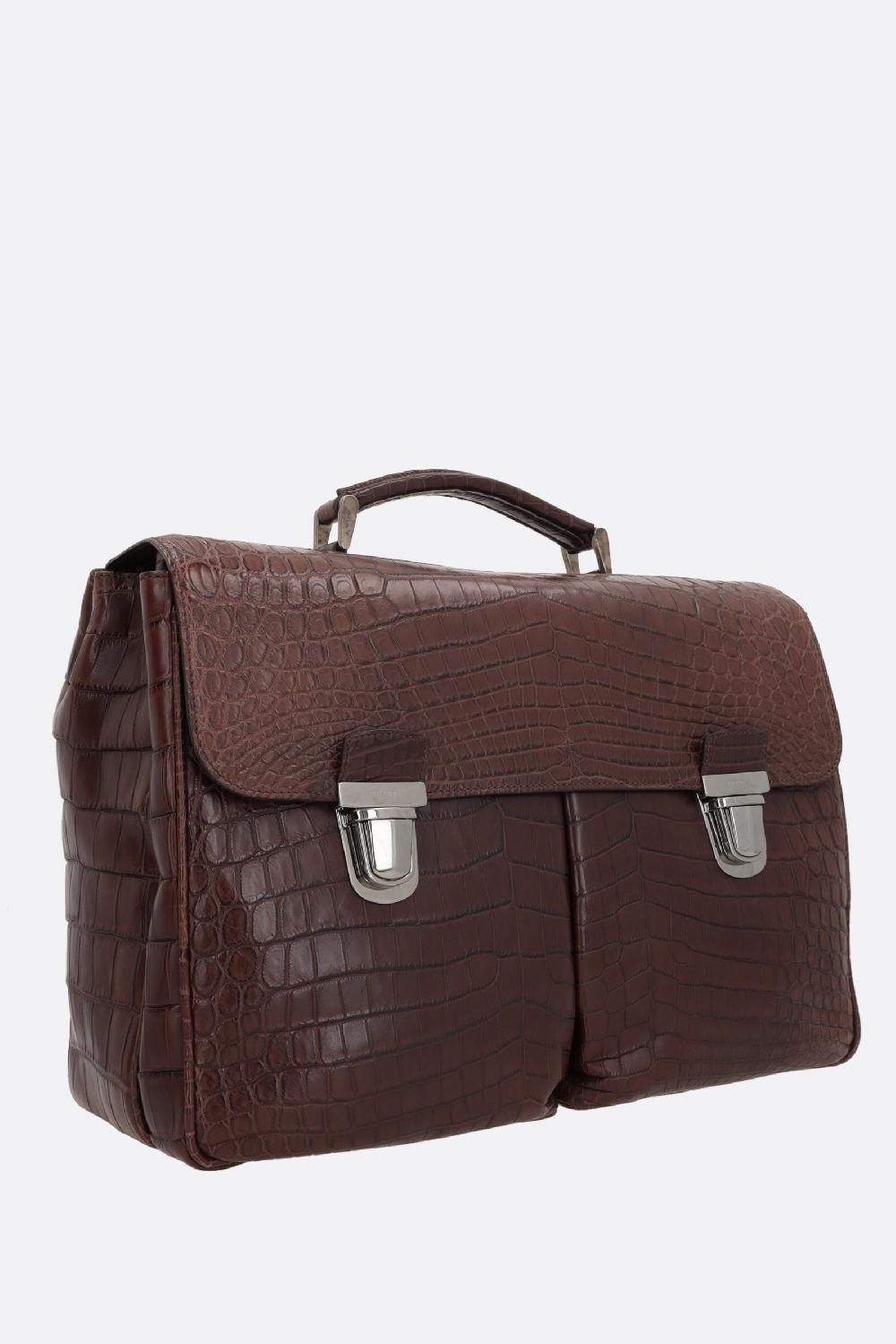 PRADA borsa da lavoro in pelle di coccodrillo Officina