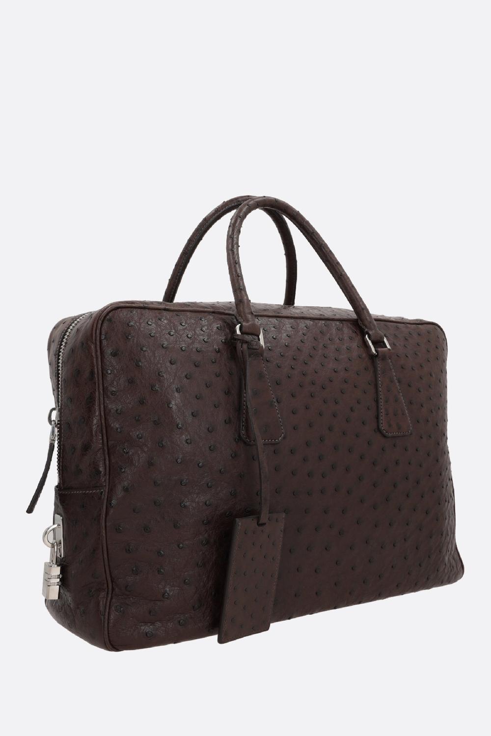 PRADA borsa business in pelle di struzzo Limitato a 3 giorni