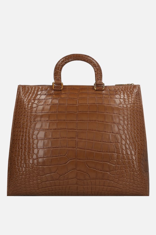 PRADA borsa a mano in pelle di coccodrillo lucido Black Friday Prezzi
