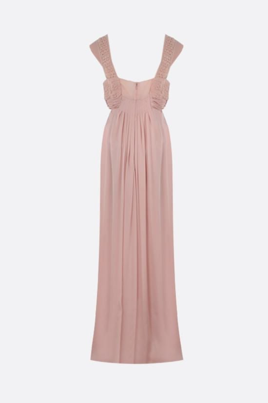 VALENTINO WOMAN abito lungo in chiffon con corpetto ricamato Duty-free
