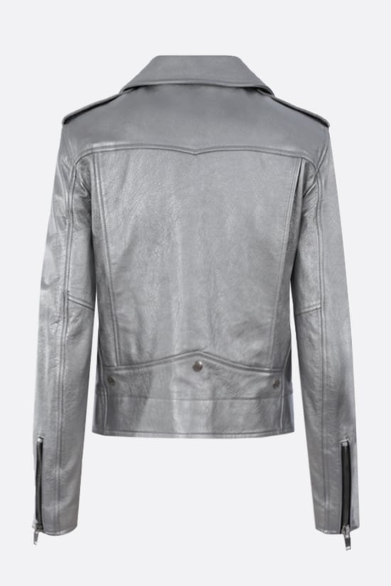 SAINT LAURENT giubbotto biker in nappa laminata Sconti questo mese