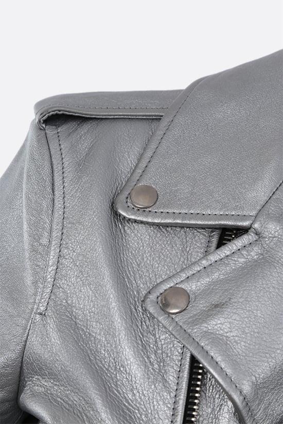 SAINT LAURENT giubbotto biker in nappa laminata Sconti questo mese