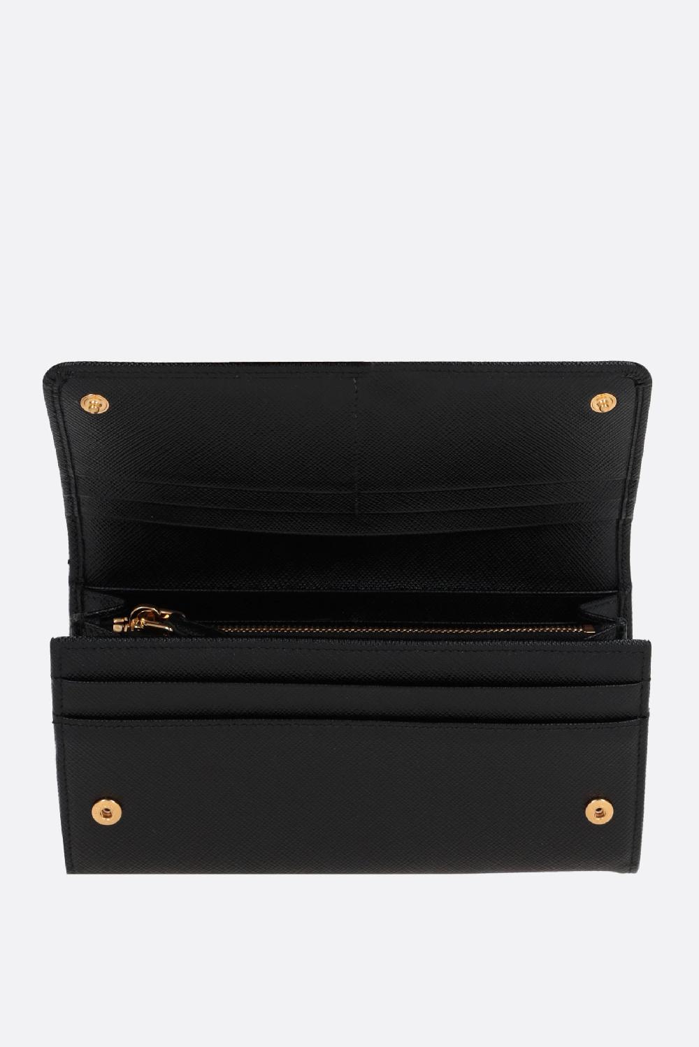 PRADA portafogli continental in pelle Saffiano Promozione