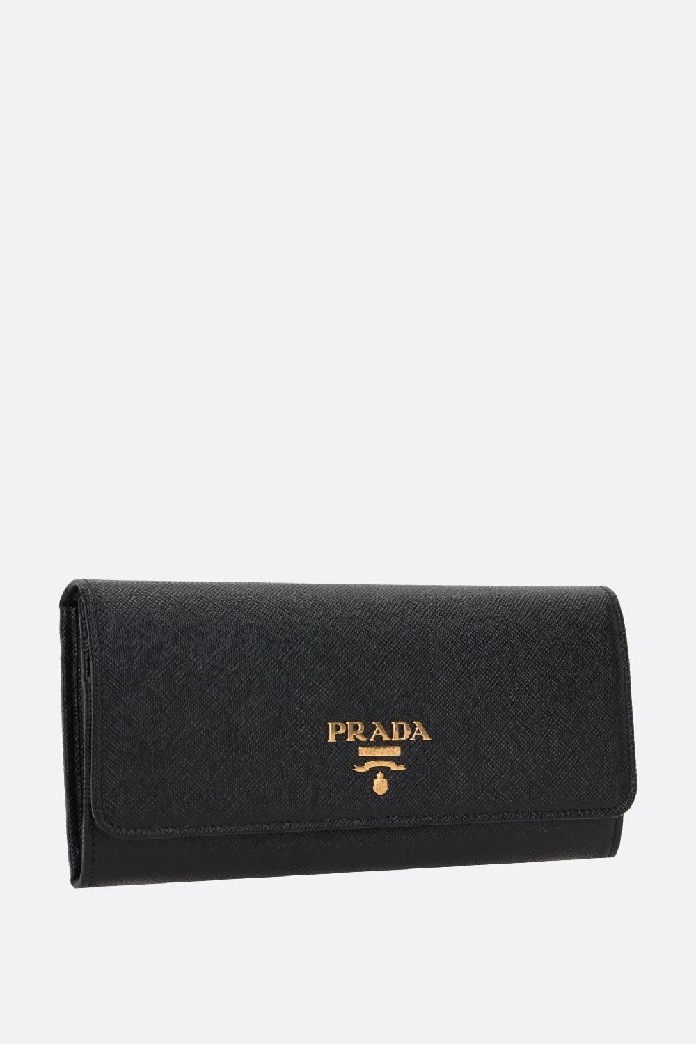 PRADA portafogli continental in pelle Saffiano Promozione