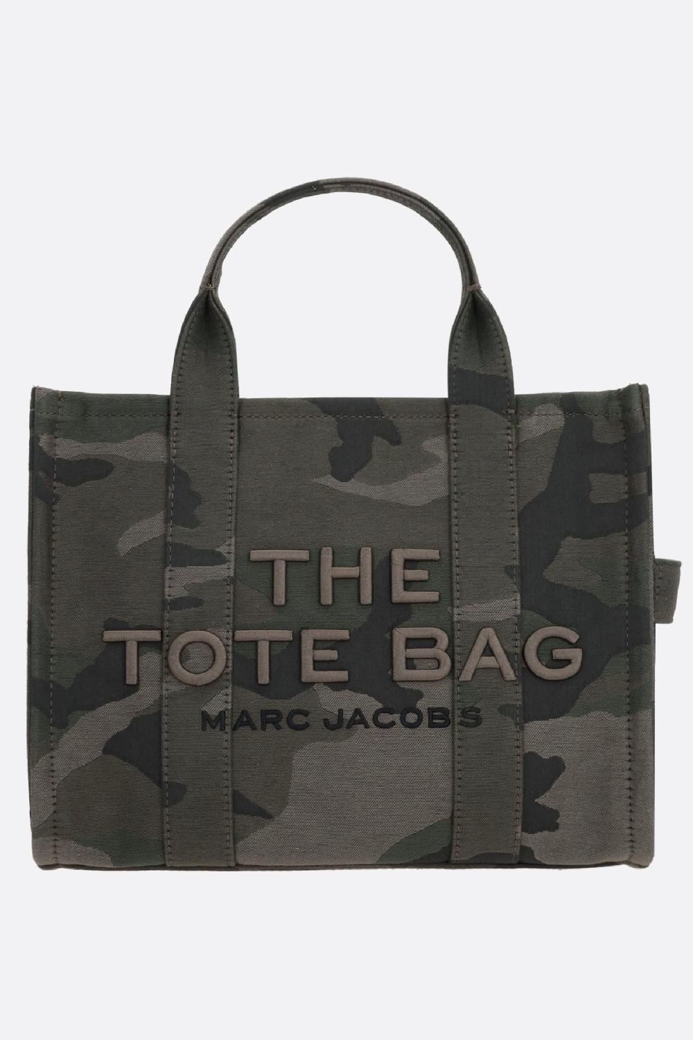 MARC JACOBS borsa tote The Camo Jacquard Medium in canvas Spedizione Gratuita