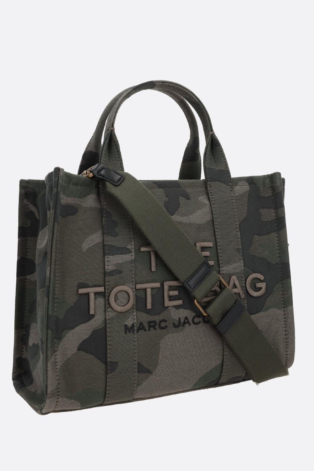 MARC JACOBS borsa tote The Camo Jacquard Medium in canvas Spedizione Gratuita