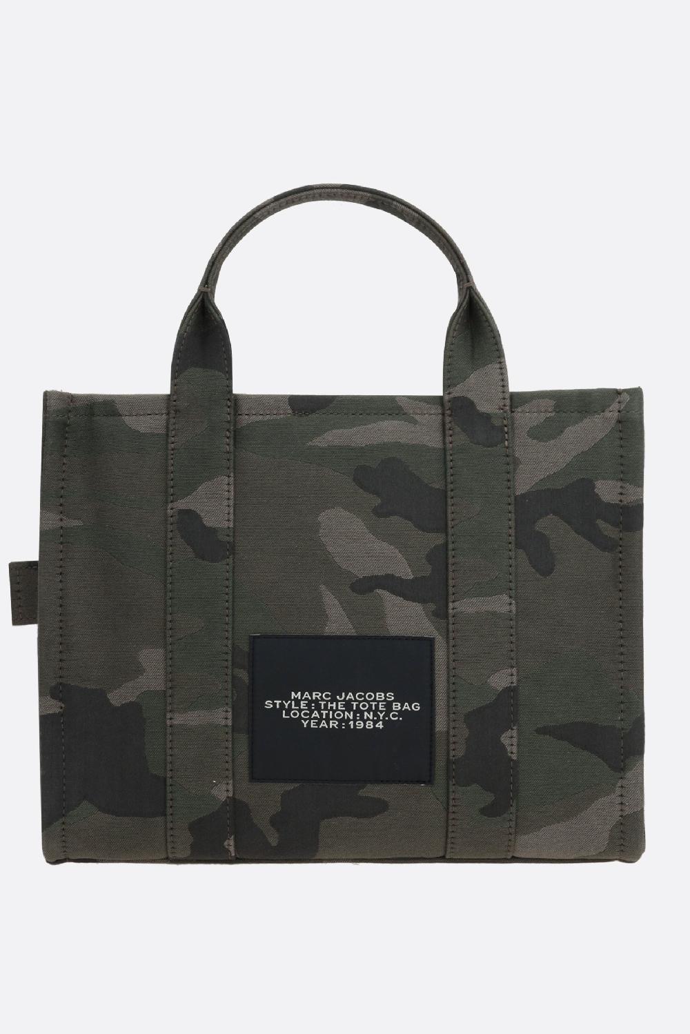 MARC JACOBS borsa tote The Camo Jacquard Medium in canvas Spedizione Gratuita