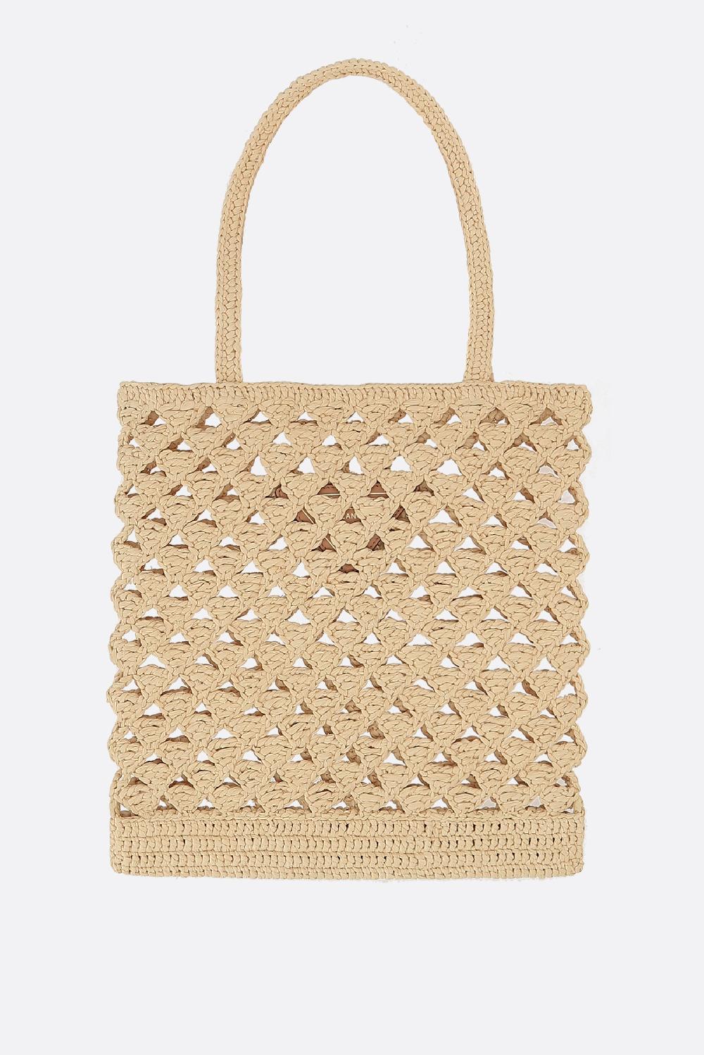 PRADA borsa shopping in rafia sintetica Consegna Veloce